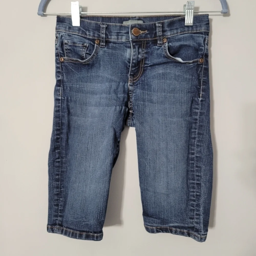 New York & Company Blue Long Inseam Denim Shorts
